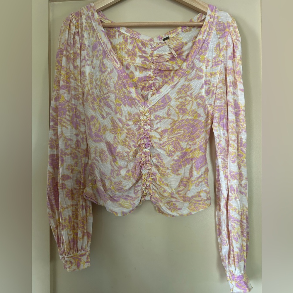 Free People Bohemian Ruched Blouse